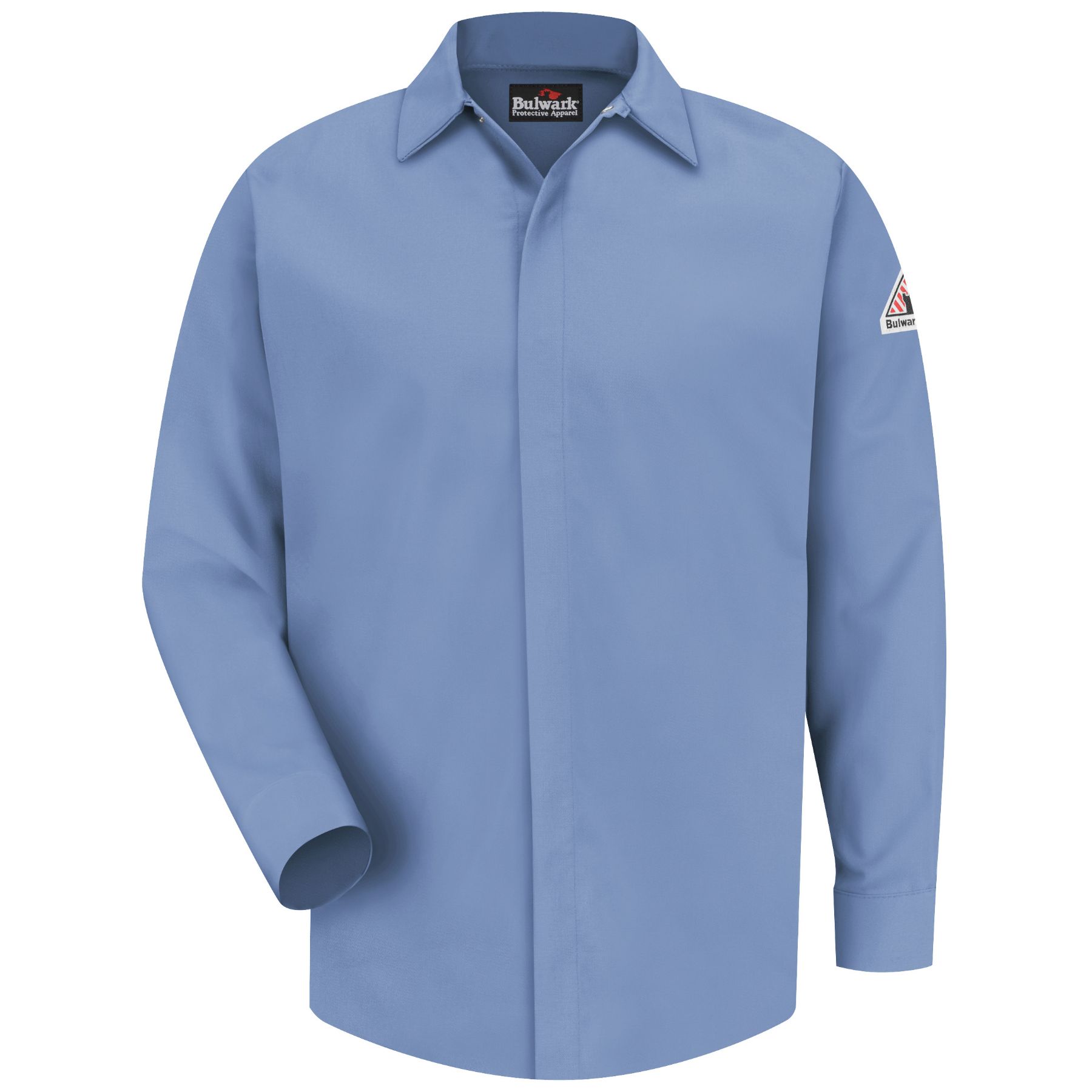 Bulwark Men's Midweight FR Pocketless Concealed-Gripper Work Shirt