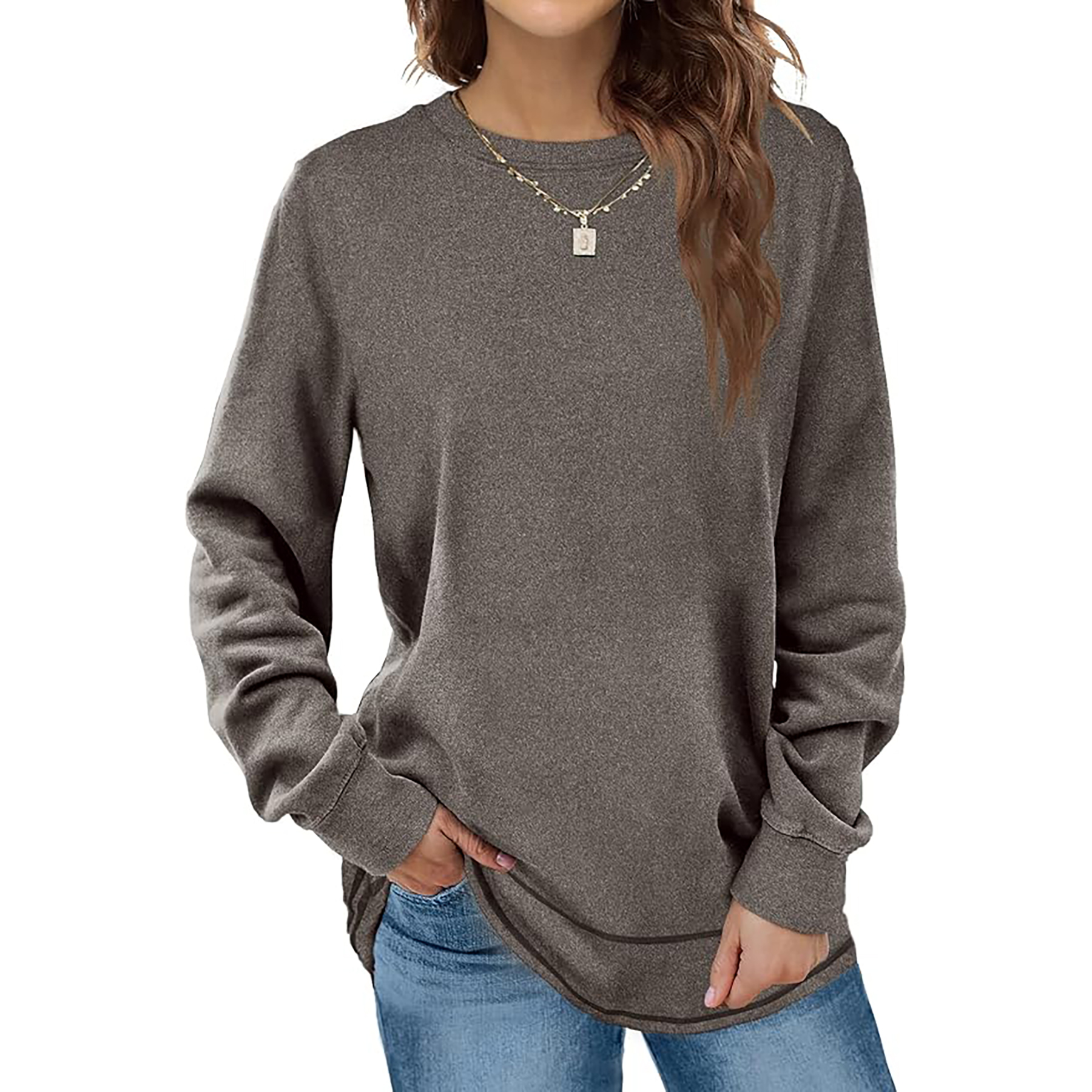 Women's Round Neck Long Sleeve Shirt 50