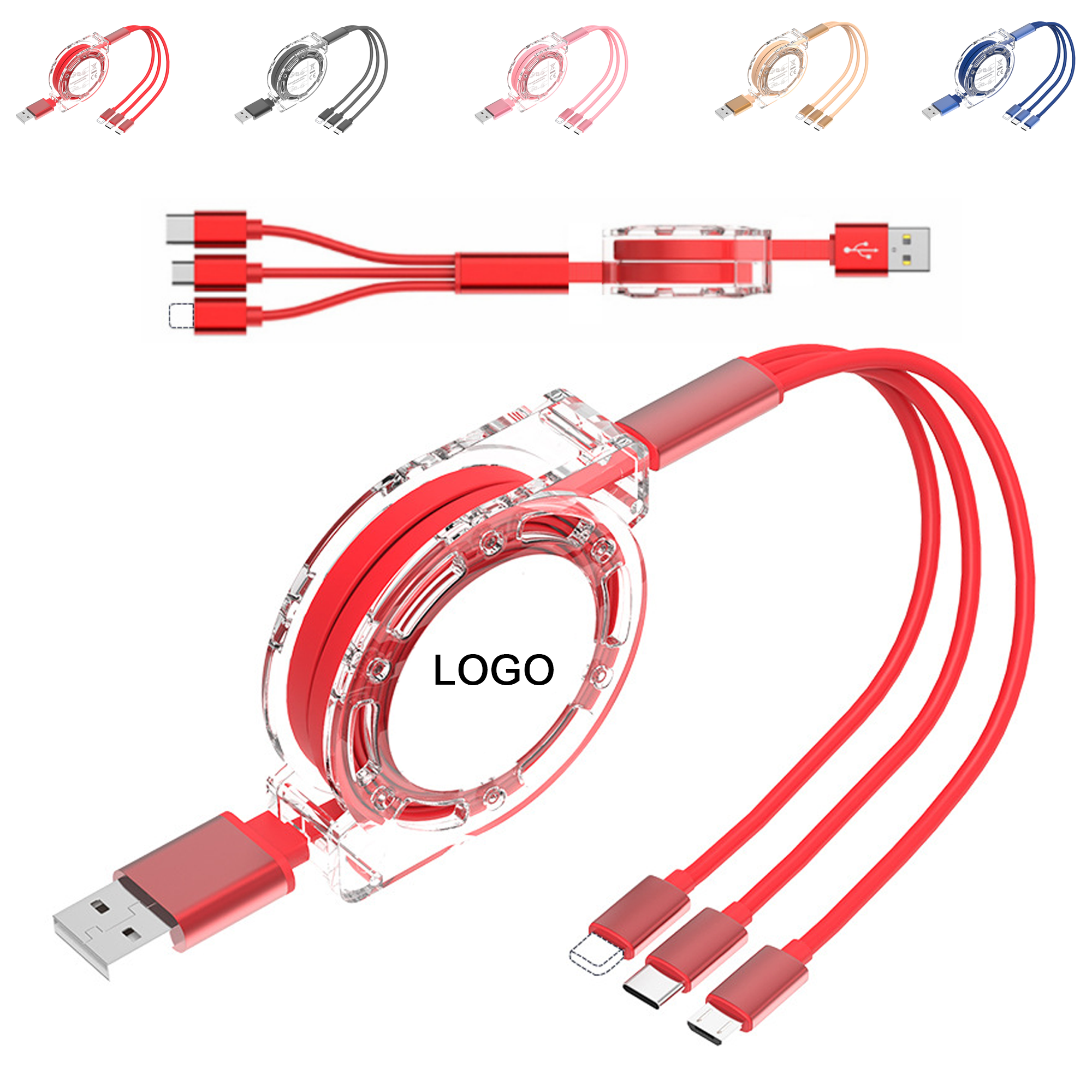 3-in-1 Retractable Multi-Port Cable