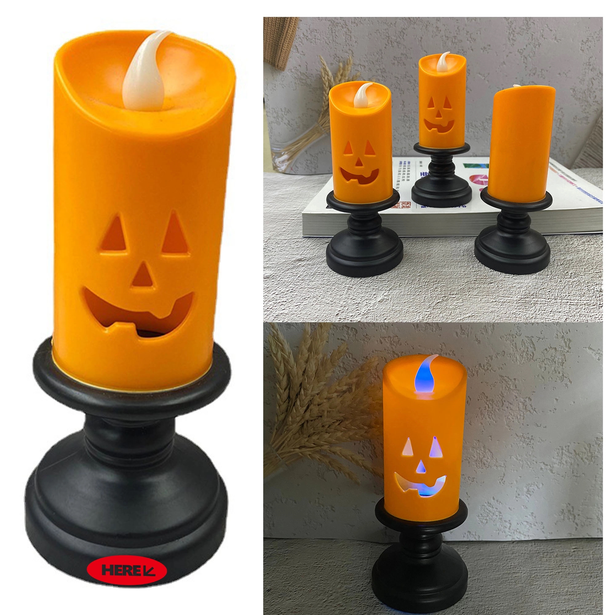 Halloween Pumpkin Flameless Candles