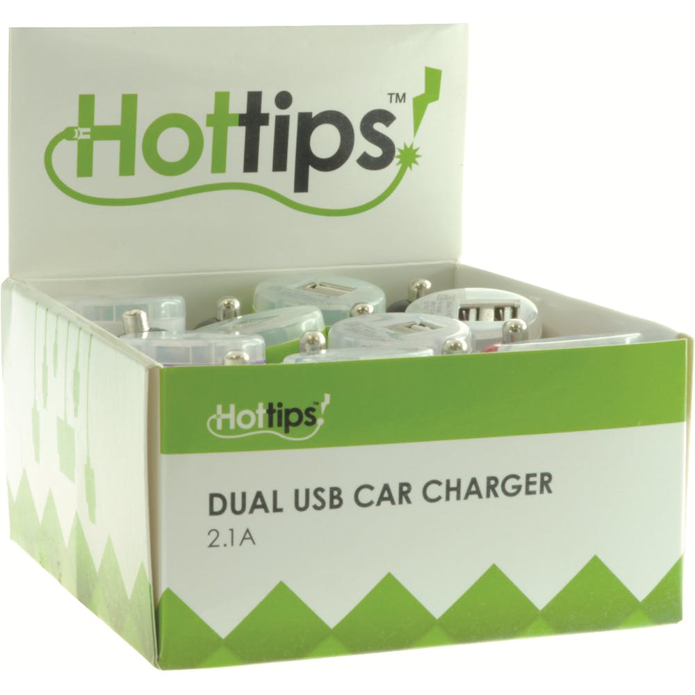 Dual USB Car Charger- 16 Count 2.1A 3