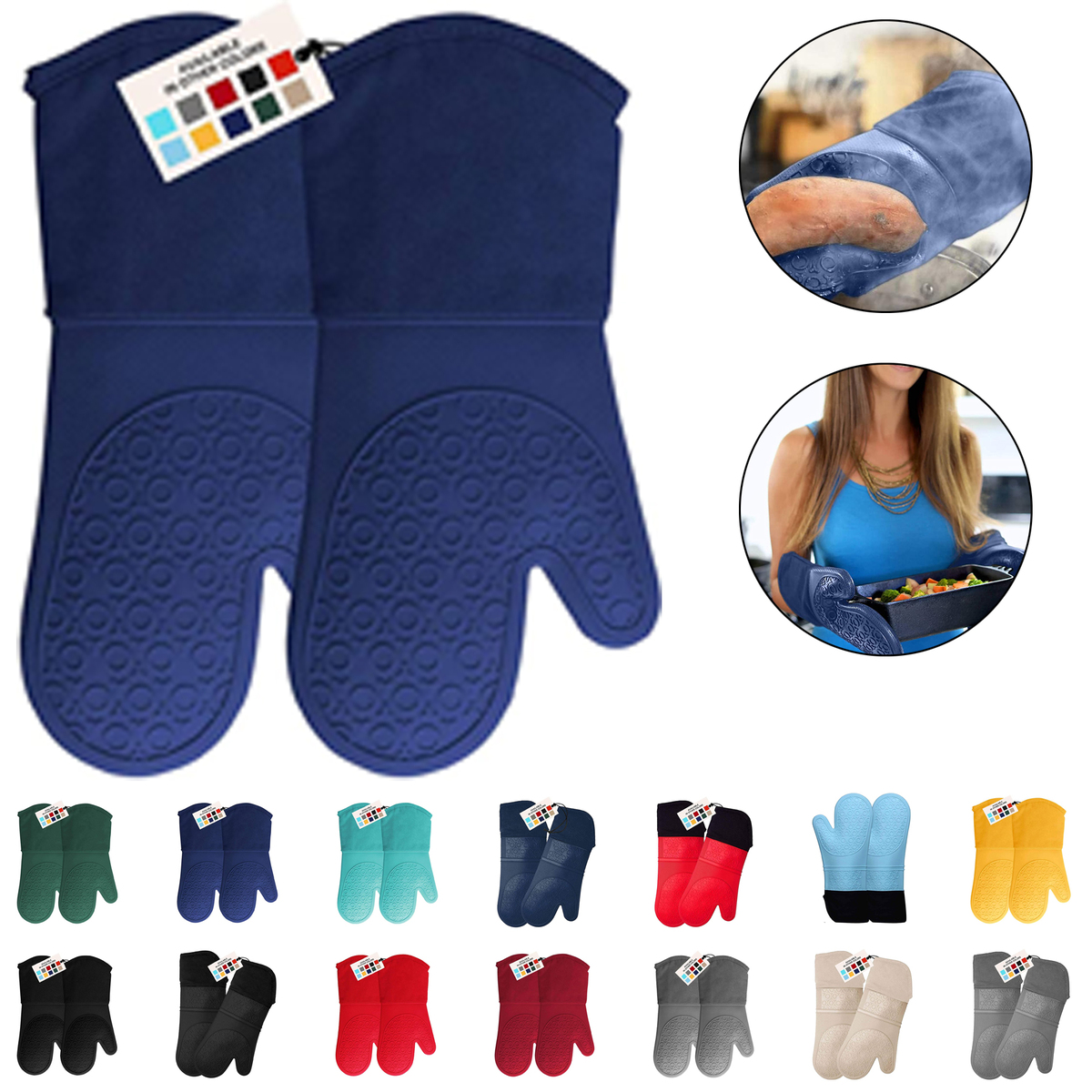 Extra Long Professional Silicone Oven Mitt