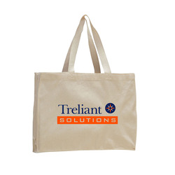 12 oz. Natural Canvas Gusset Tote Bag /w web handles_R107NBT