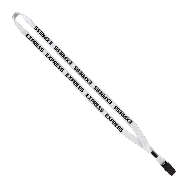 1/2" Cotton Lanyard with Metal Crimp & Bulldog Clip