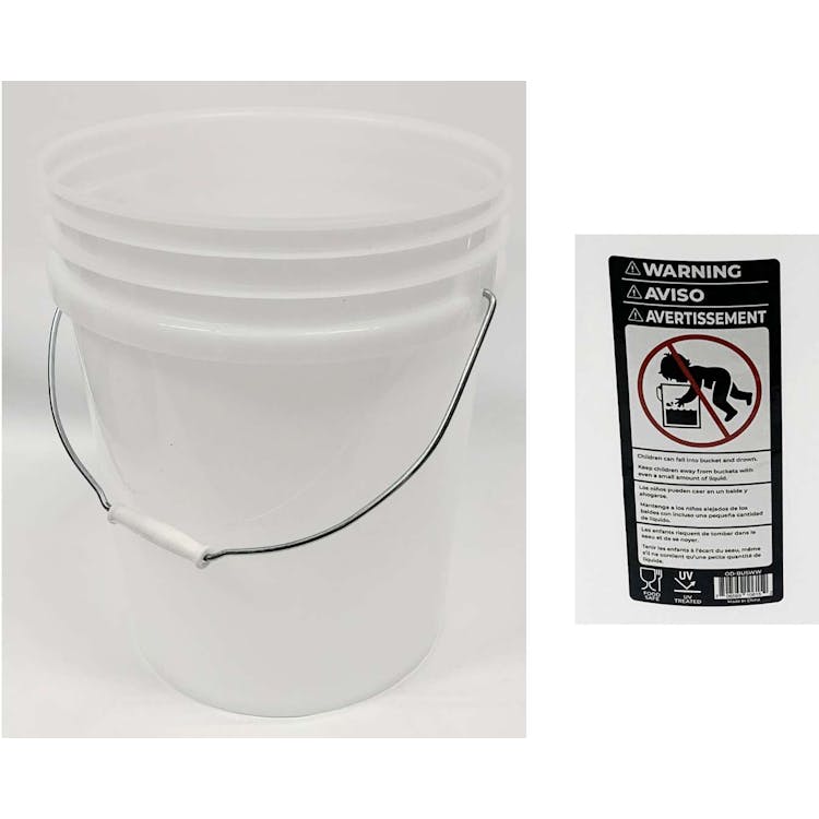 5 Gallon Plastic Bucket - White 3