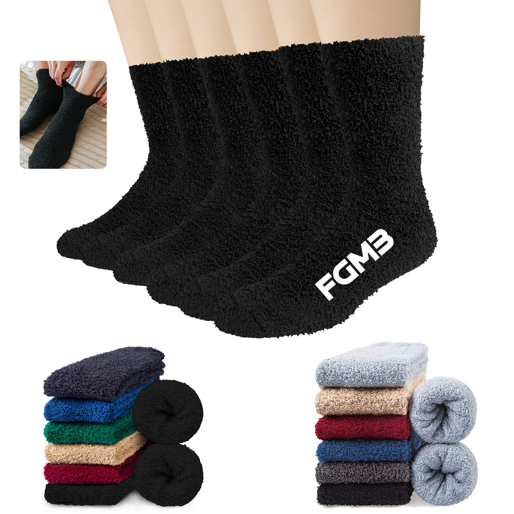 Mens Fuzzy Sock 6