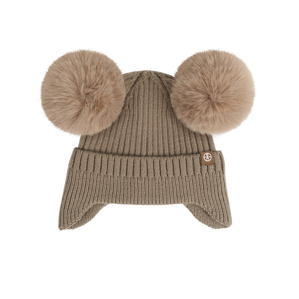 Double Pom Pom Earflap Winter Beanie for Kids, custom youth shirt with logo imprint 14