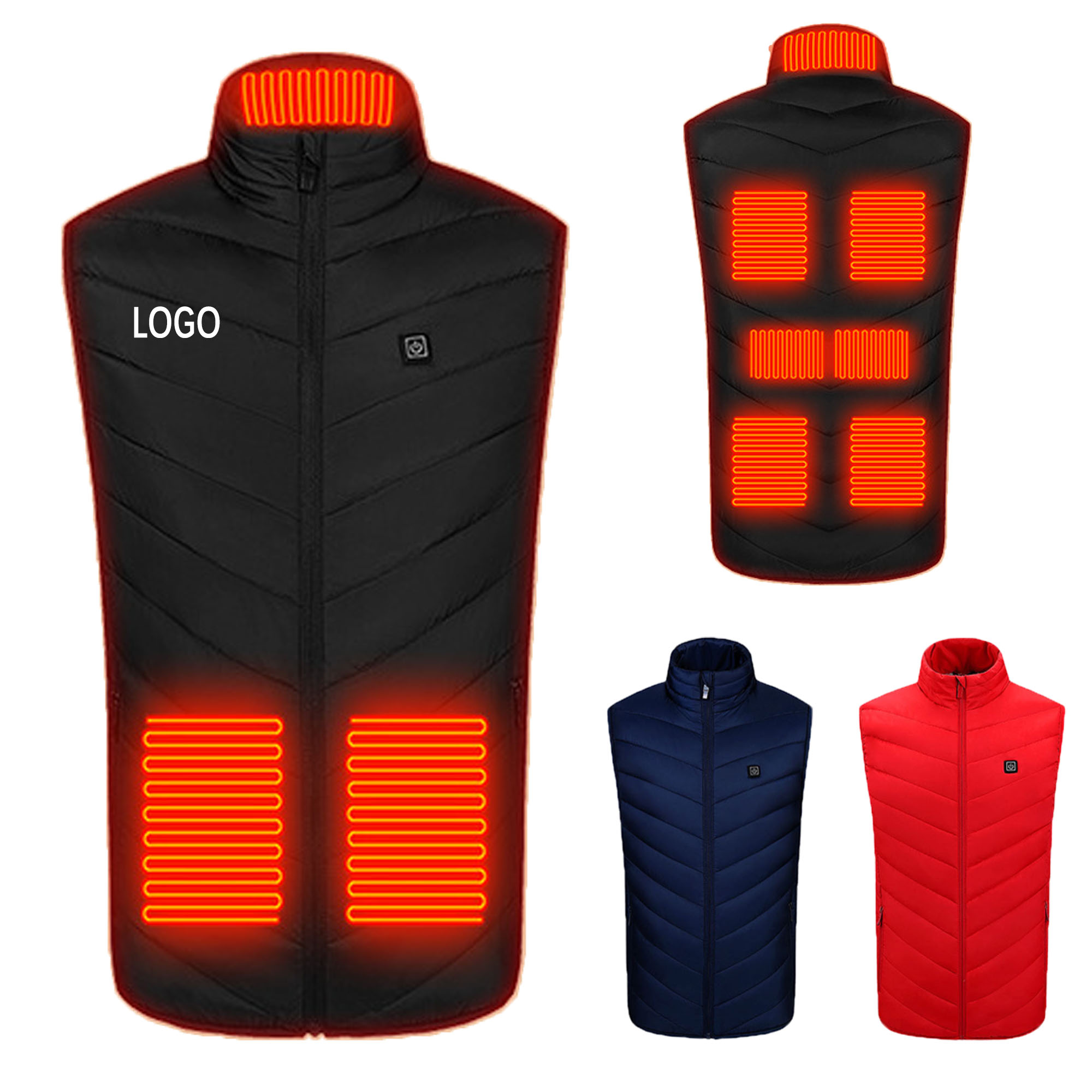MOQ10 USB Heated Vest With 9 Zones Adjustable Winter 5