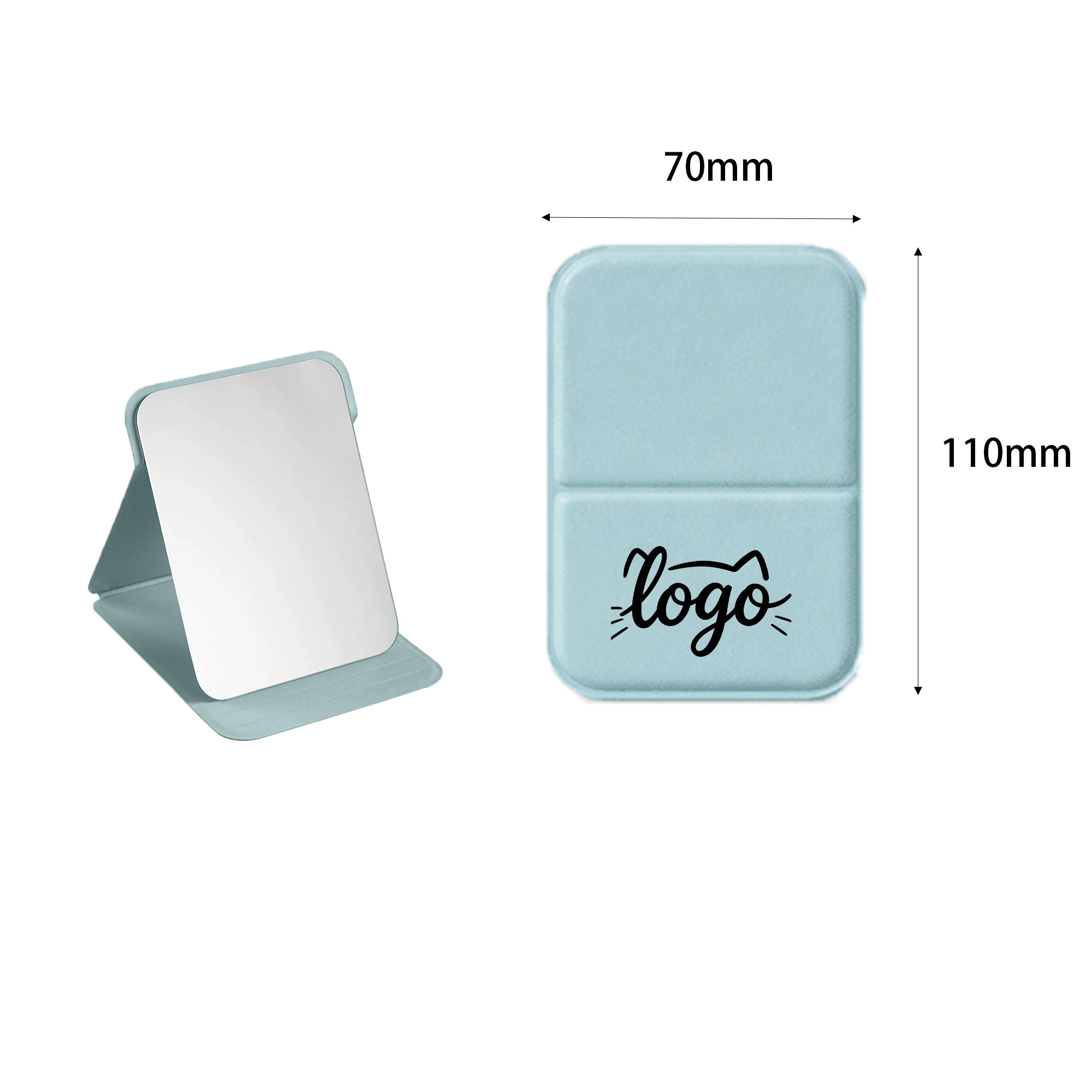Portable Folding Pocket Mirror with Soft PU Finish 4