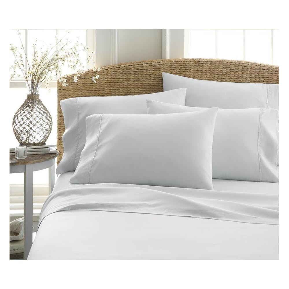 Double Brushed Sheet Sets - Light Gray Queen 6 Piece 3