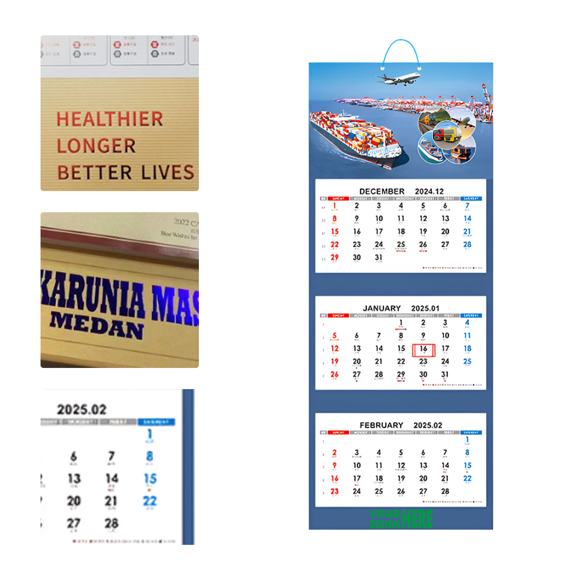 MOQ 50 Custom Wall Calendar with Monthly Pages for 2025 2