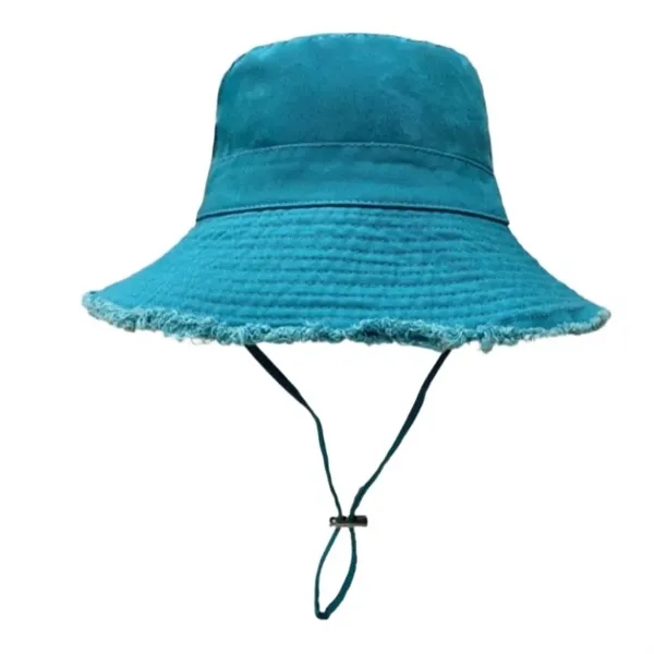 Custom Cotton Linen Bucket Hat with Adjustable Drawstring — Outdoor Activity Promo 9
