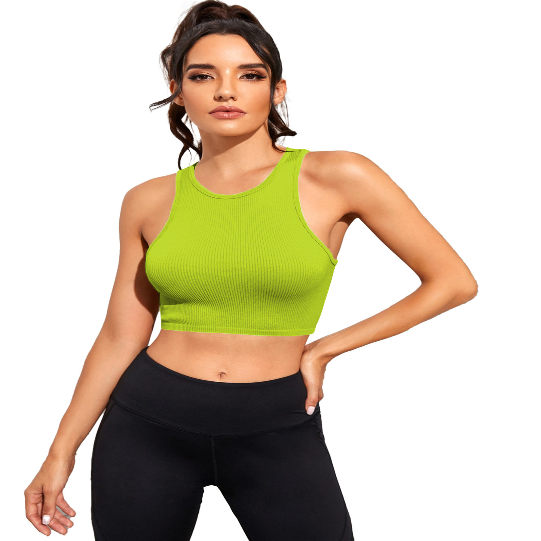 Womens Ribbed Longline Sports Bra 5