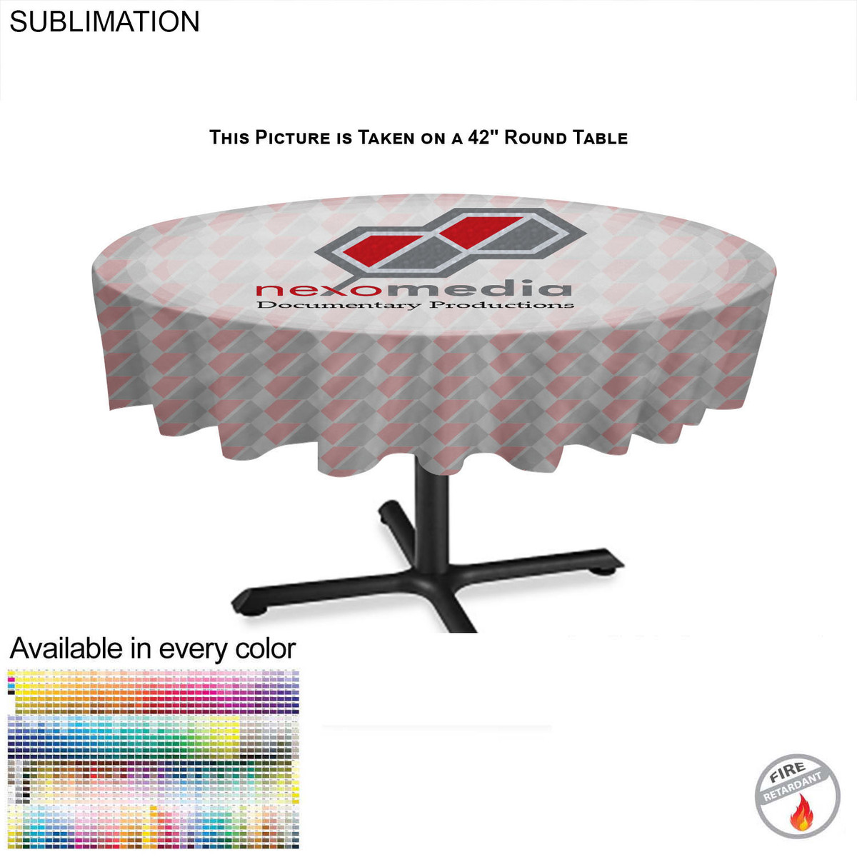 fiel Sublimated Round Table cloth 60" Diameter Covers tables which are 55" round or smaller #SU623