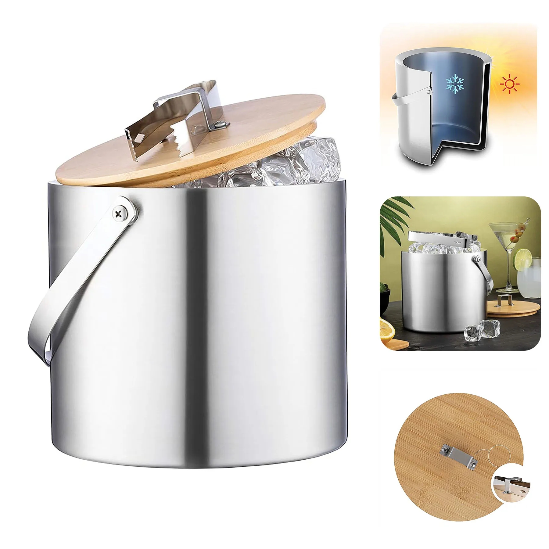 Stainless Steel Insulated Ice Bucket 13