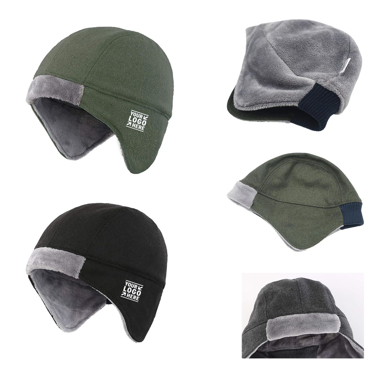 Connectyle Men's Fleece-Lined Skull Cap Beanie – Ear Flaps, Thermal Winter Hat, One Size - View #9