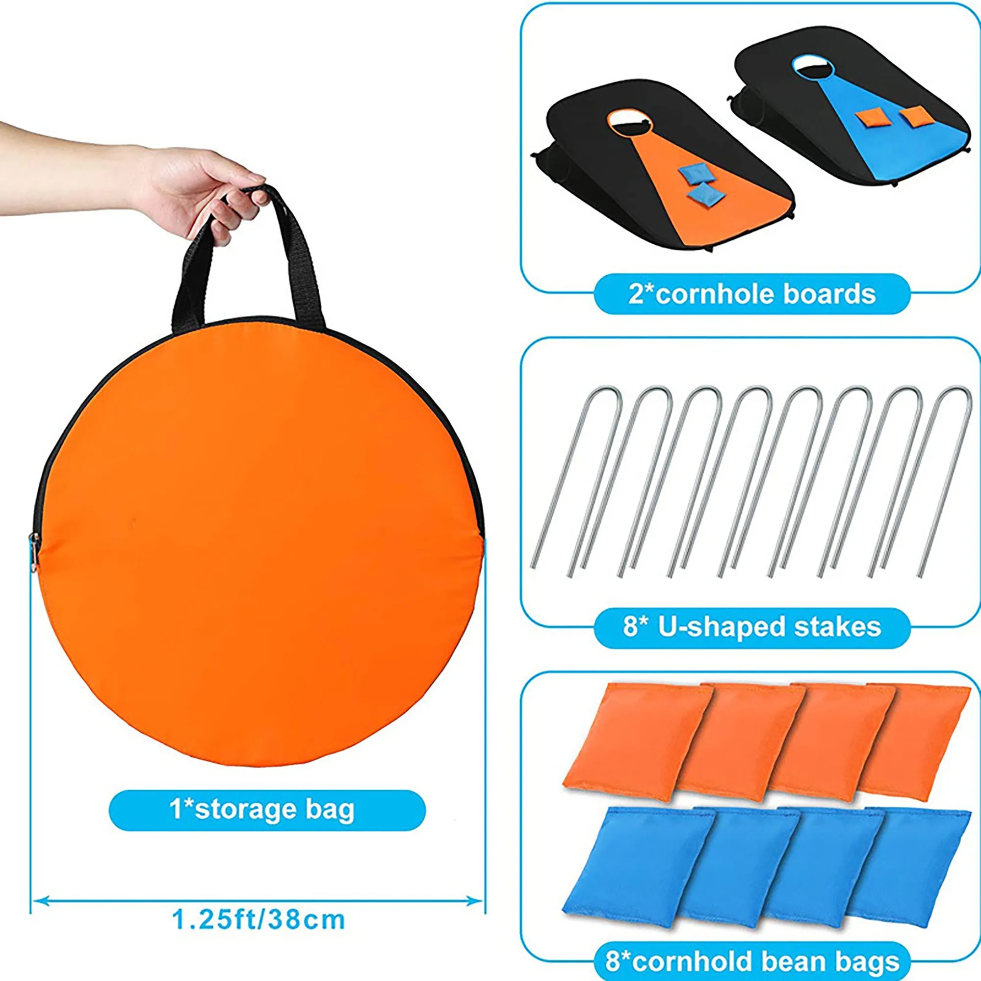 Collapsible Fun Cornhole Set Outdoor Game Boards 11