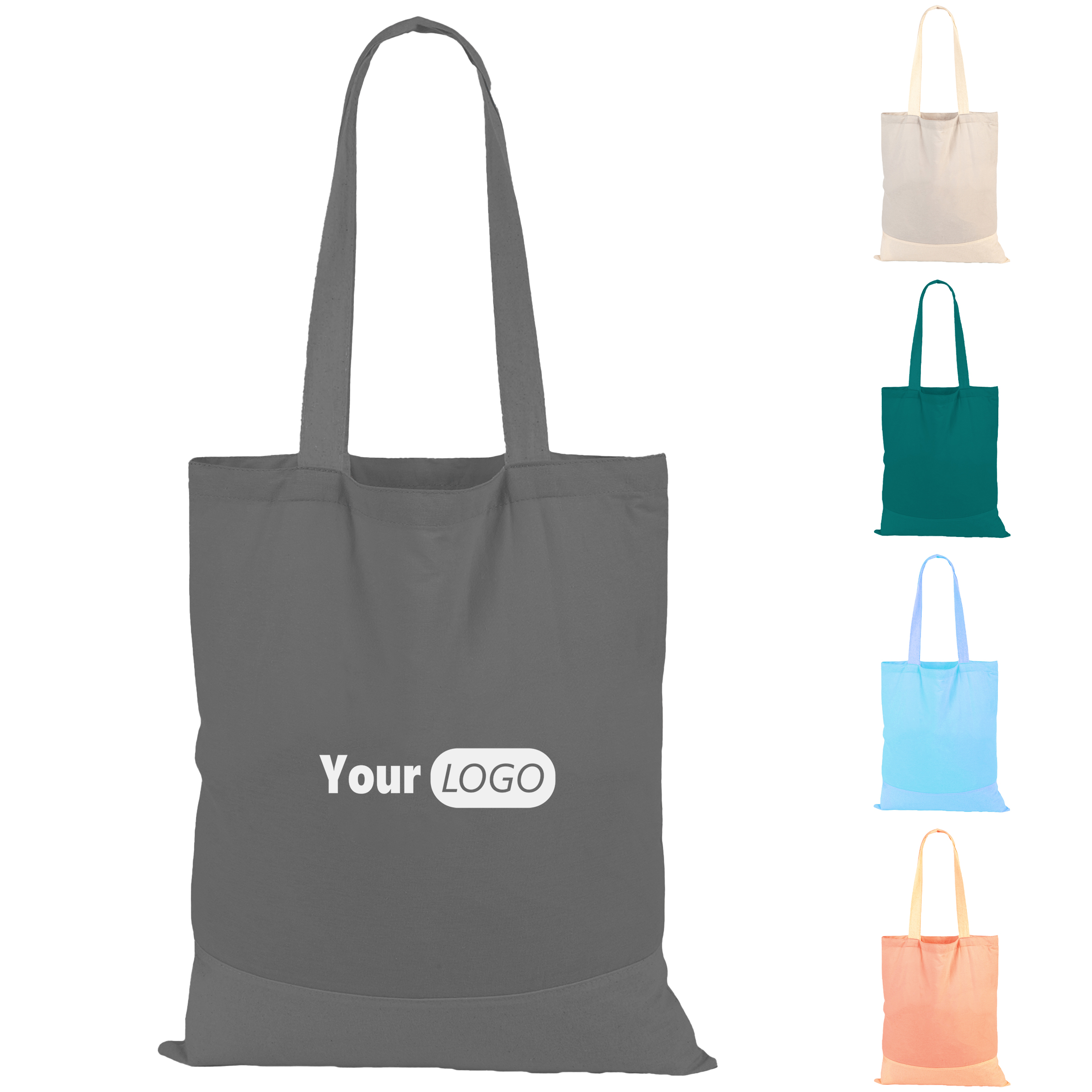 Canvas Customizable Sustainable Bag, custom tote bag with logo imprint 3
