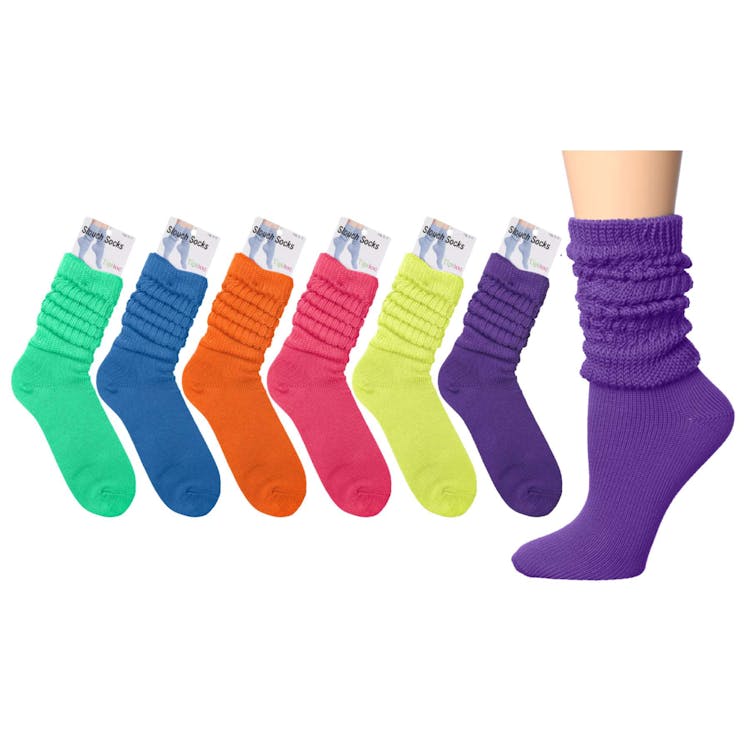 Women's Tipi Toe Cotton Slouch Crew Boot Socks Neon 9-11 1 Pack 3