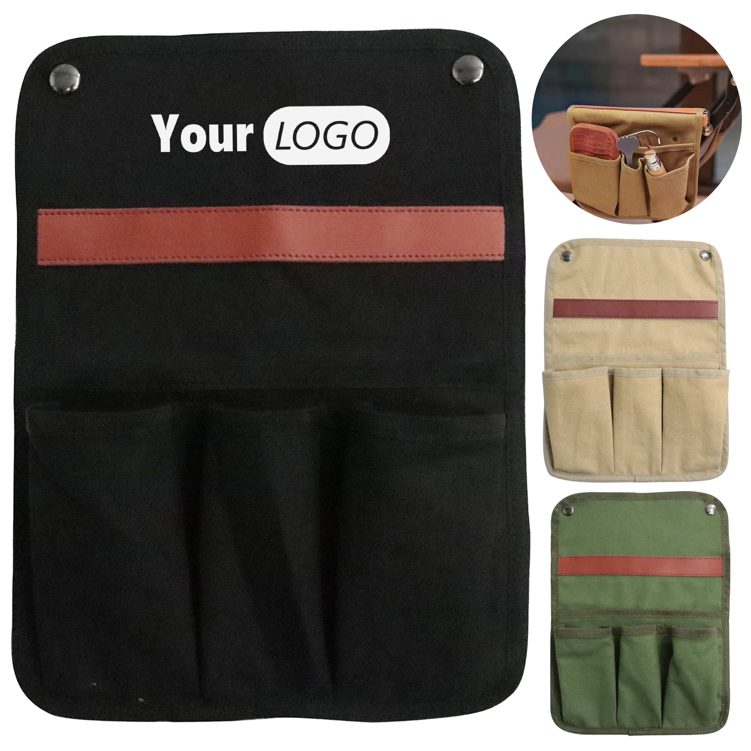 Canvas Multi Functional Chair Armrest Hanging Bag 7