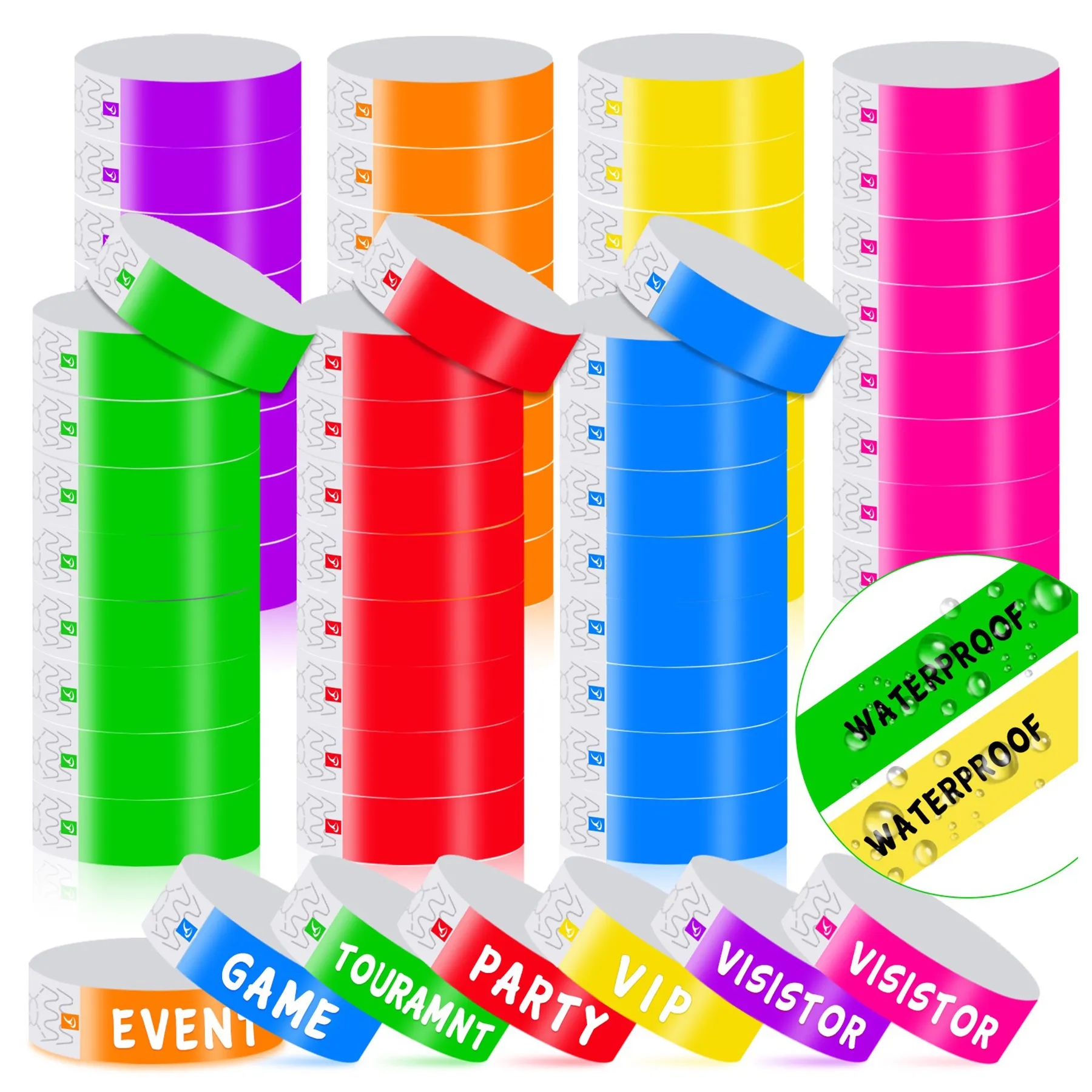 Waterproof Recyclable Tear Resistant Paper Bracelets