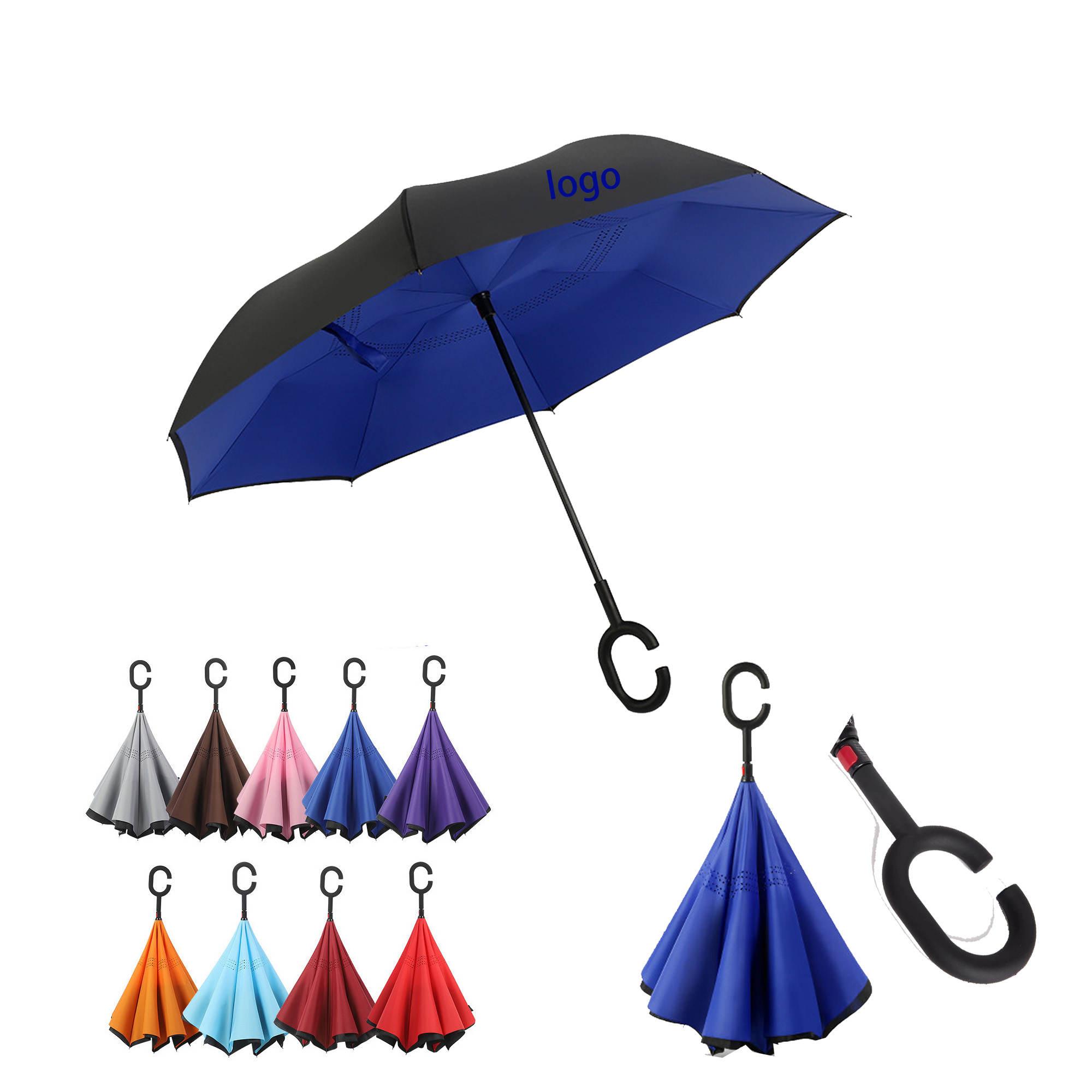 Windproof Inverted Reverse Upside Down Umbrella