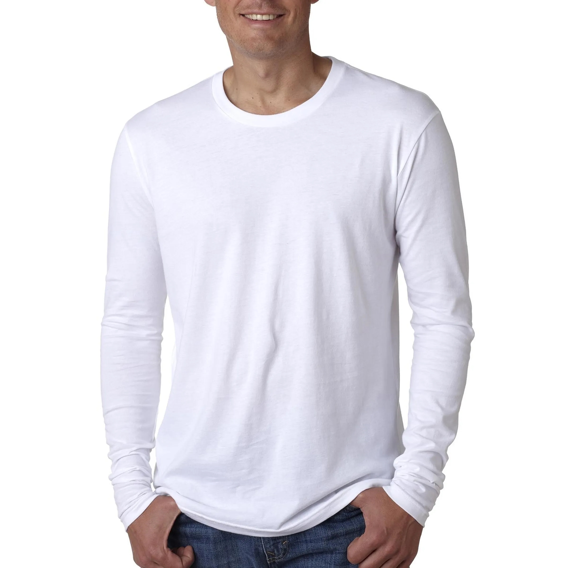 Next Level Men's Cotton Long-Sleeve Crew 3