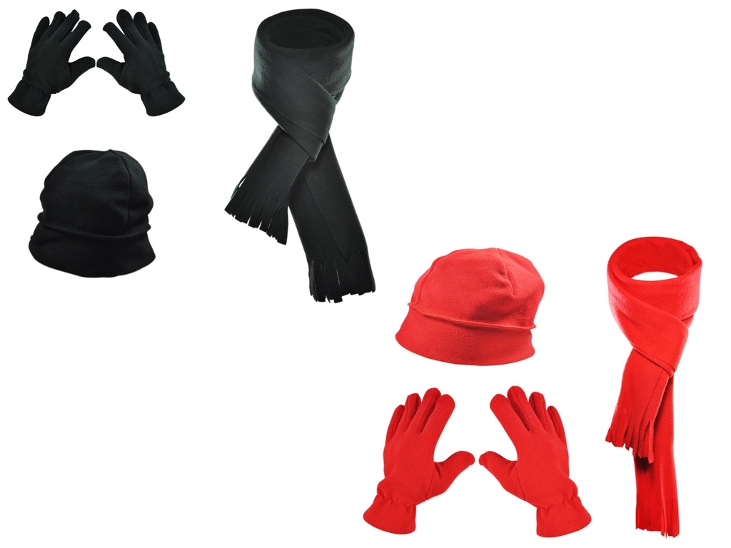 Hat Scarf Glove Fleece Set