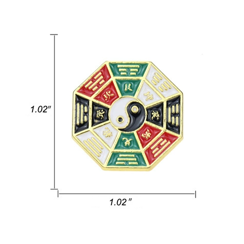 Chinese Traditional Tai Chi Eight Diagrams Badge Vintage Lucky Pins 3