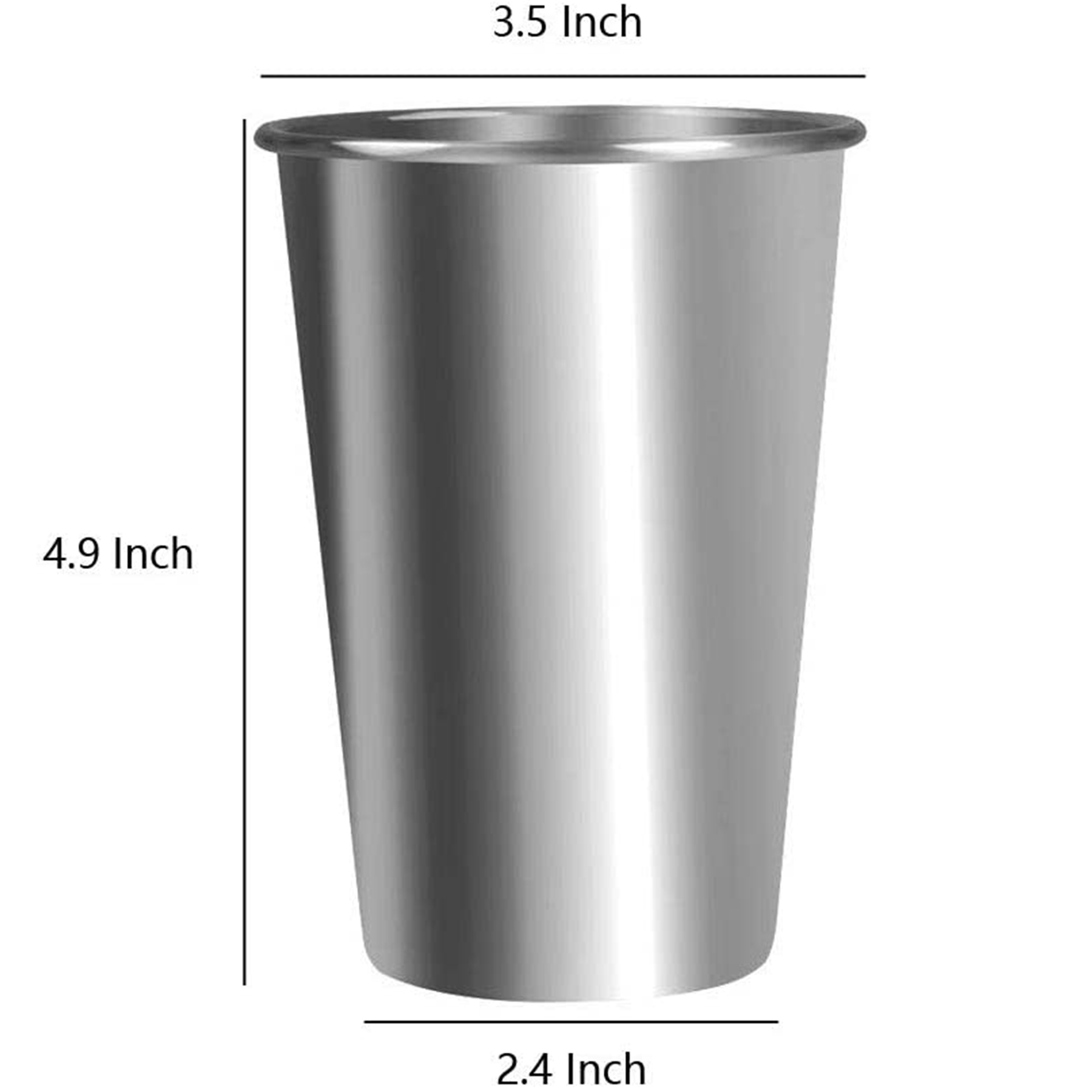 16 Ounce Stainless Pint Cups 6