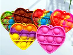 Heart Shape Push Popping Bubble Keychain
