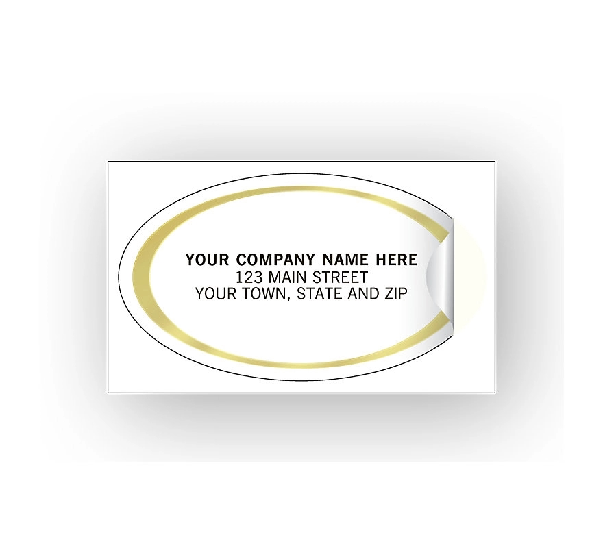Oval - Advertising Labels - Gold Foil Border