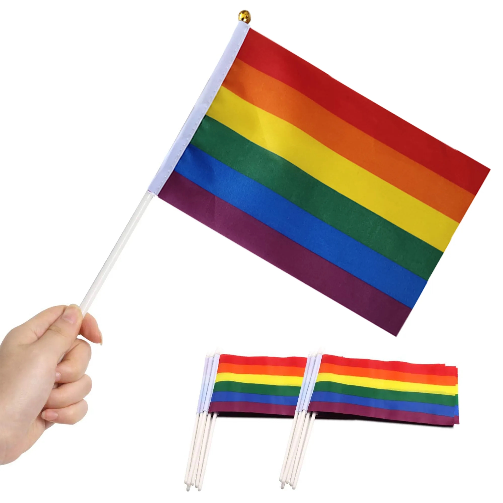 Mini Handheld Rainbow Flag Decoration Event Festival 9