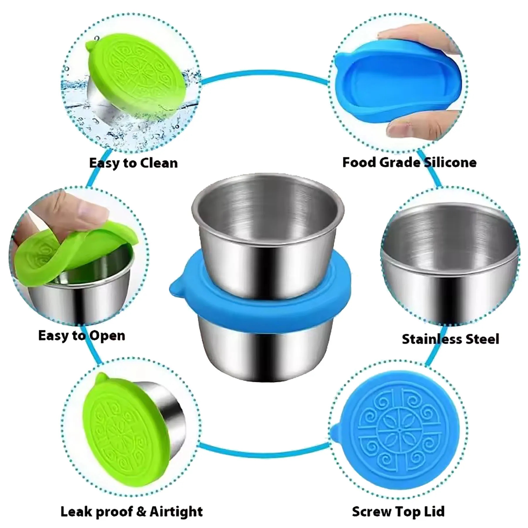 1.7 Oz Small Condiment Containers with Silicone Lids 27