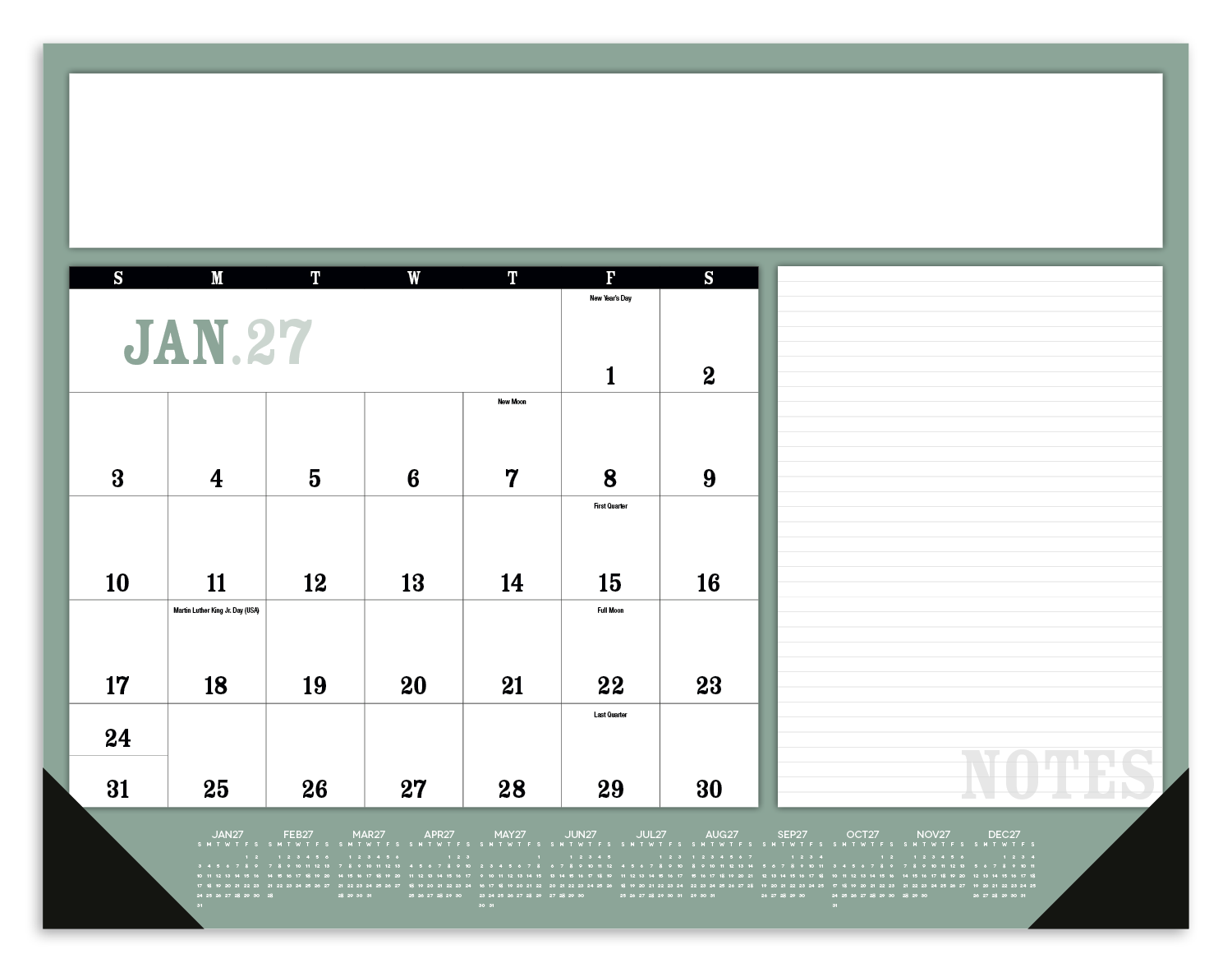 Triumph Calendars Notes Desk Pad with Vinyl Corners