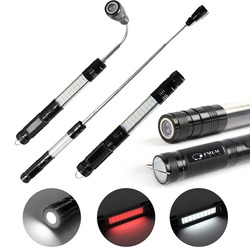Telescopic Magnetic COB LED Flashlight w/Sidelight