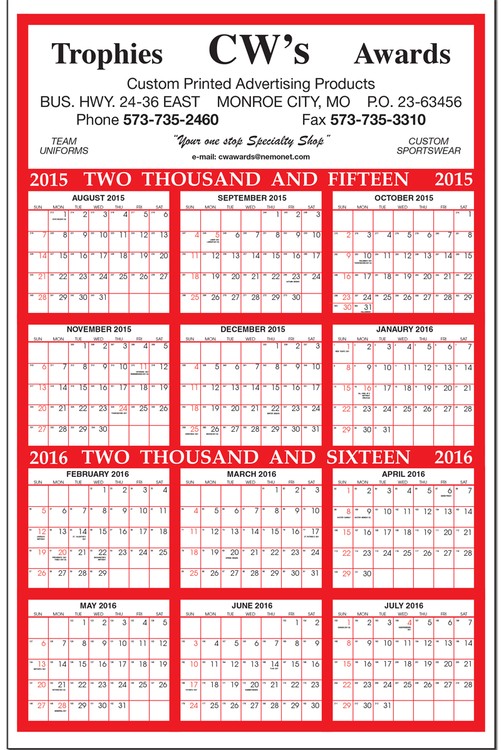 Academic Year View Poster Wall Calendar - A101SY | BigPromotions