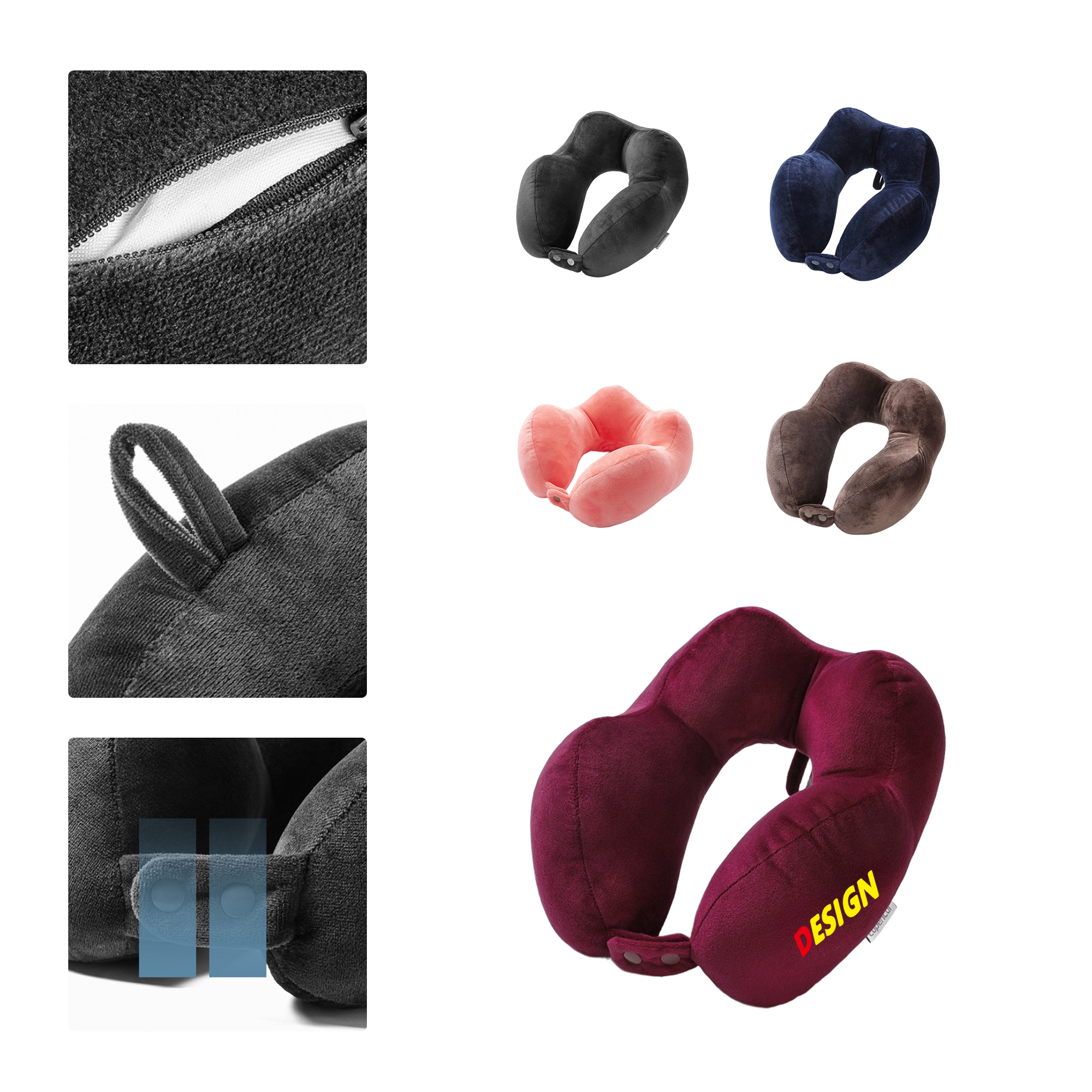 MOQ 50 Custom U-Shaped Travel Pillow 3