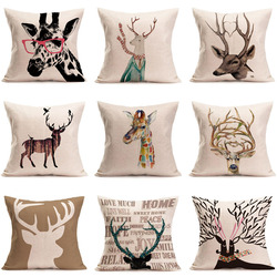 Linen Square Throw Pillow Case Decorative Cushion Cover Pillowcase 17.7"x 17.7"