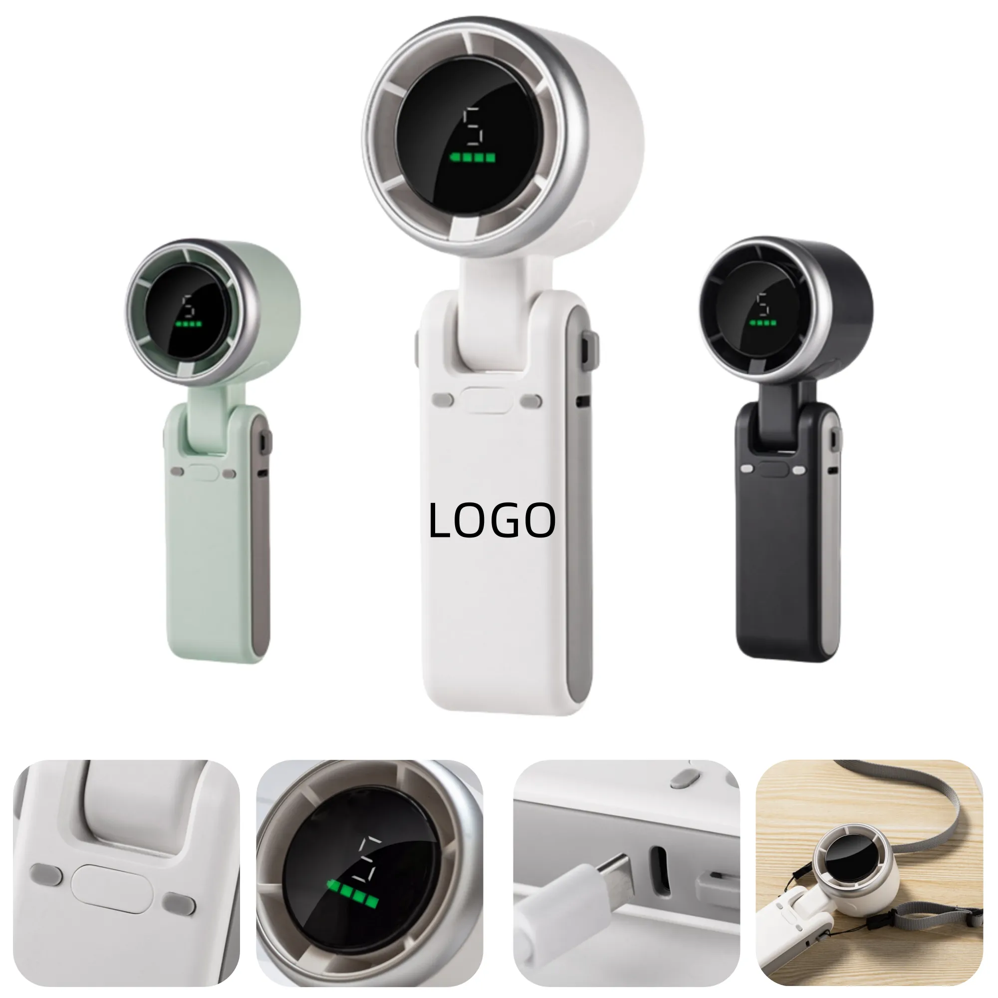 USB Neck-Hanging Handheld Foldable Fan