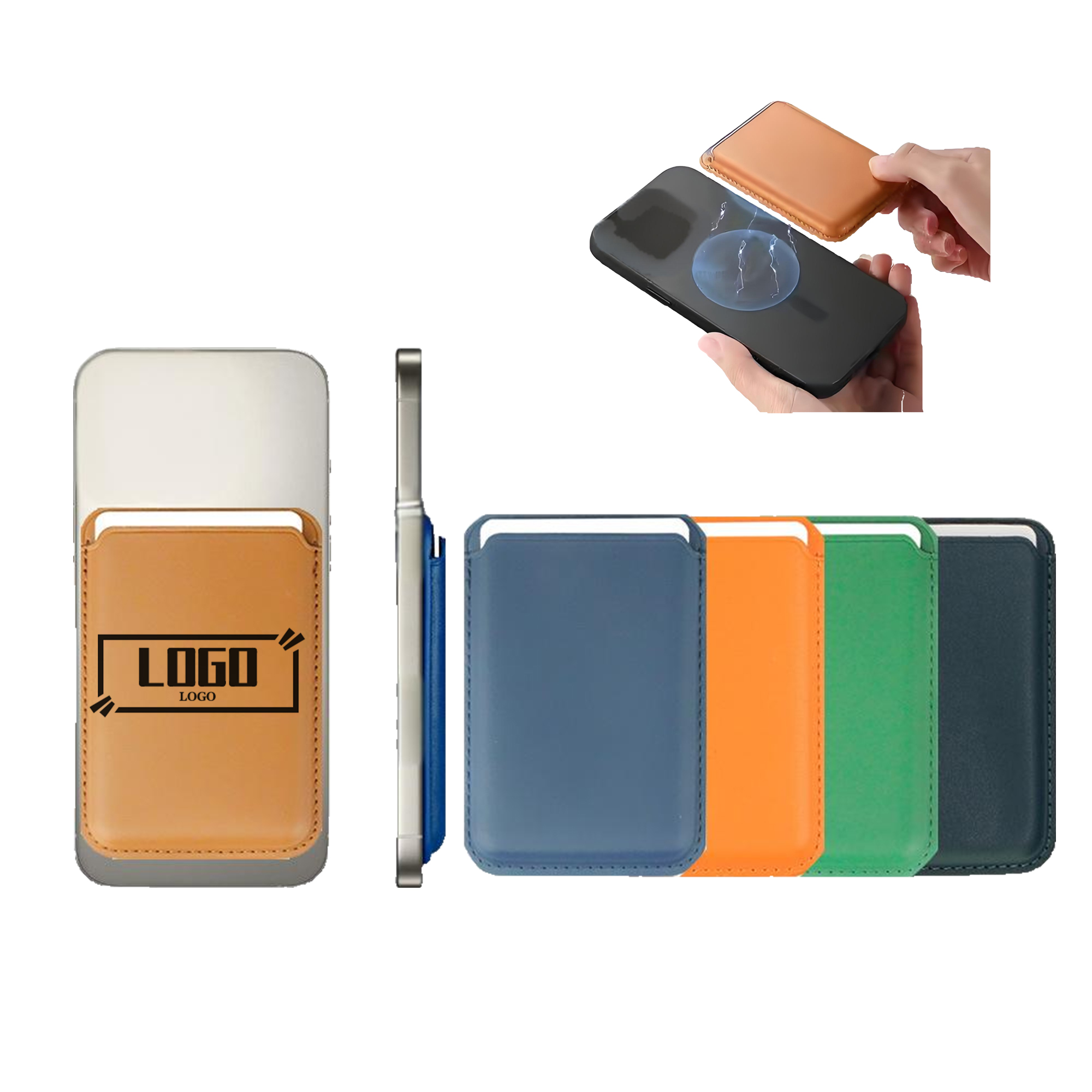 Mobile Phone Magnetic Card Holder Protective Leather Case