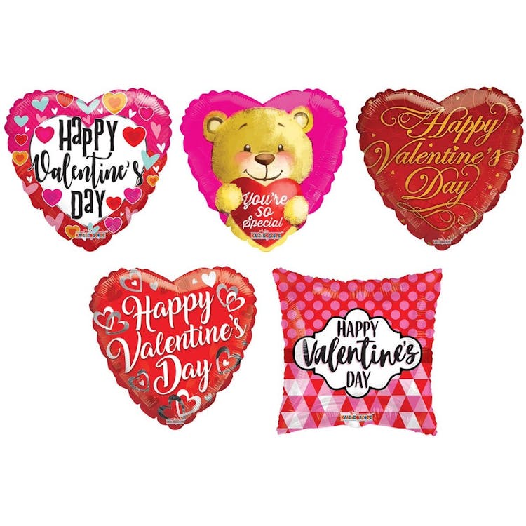 Mylar Valentine Balloons - Assorted 18" 3