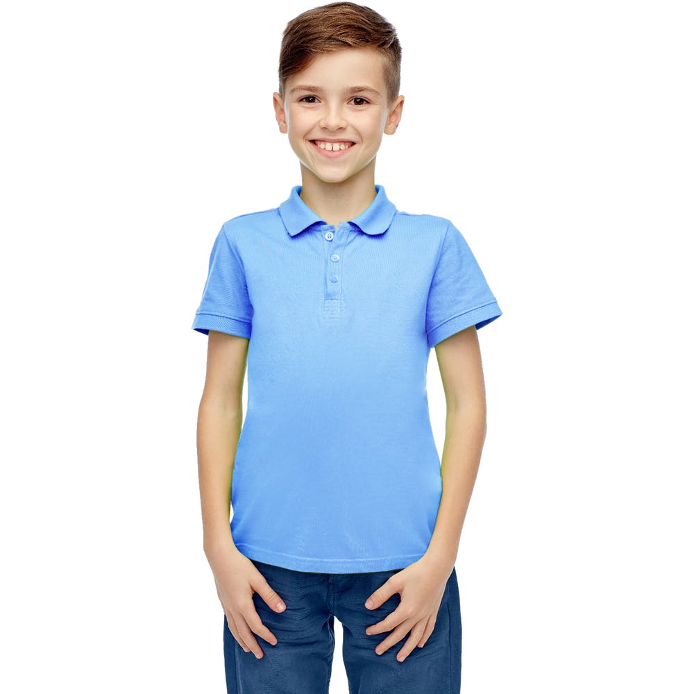 Boys' Uniform Polo Shirts - Light Blue Short Sleeve Size 12 3