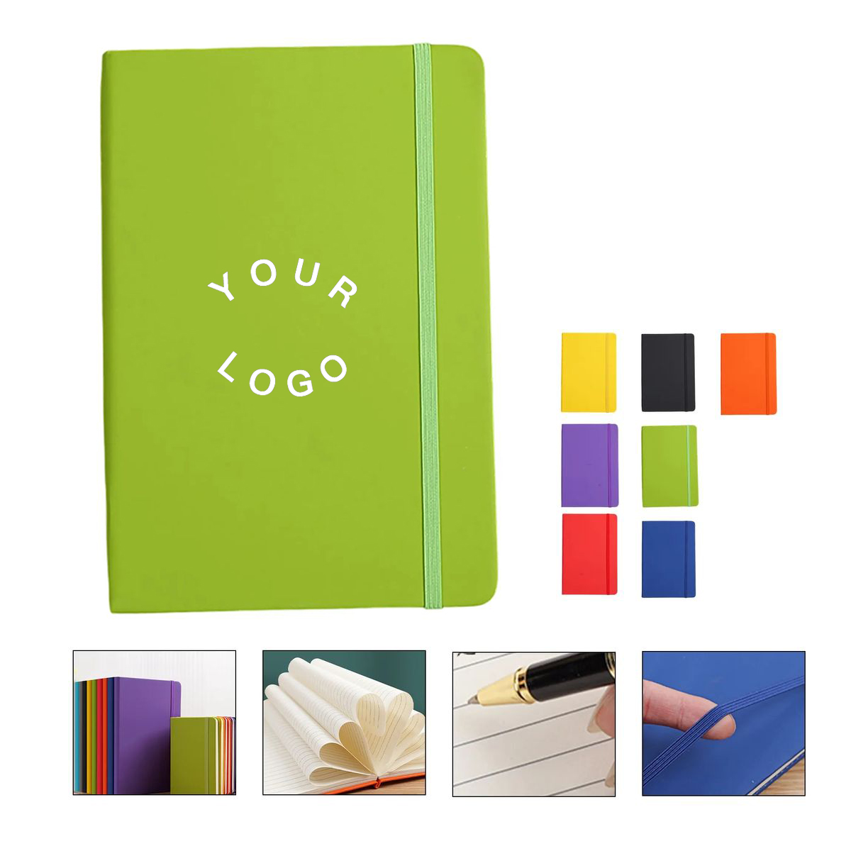 A5 Lined Journal with Bookmark and Secure Band