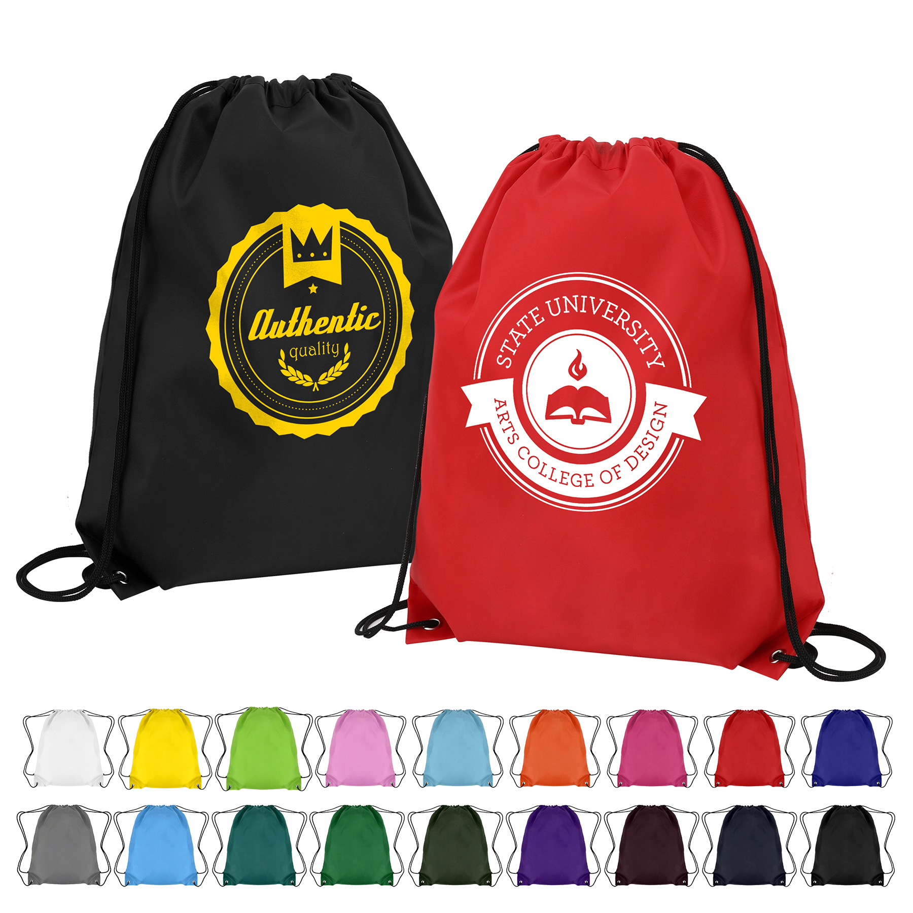 Classic Polyester Drawstring Sports Backpack 28