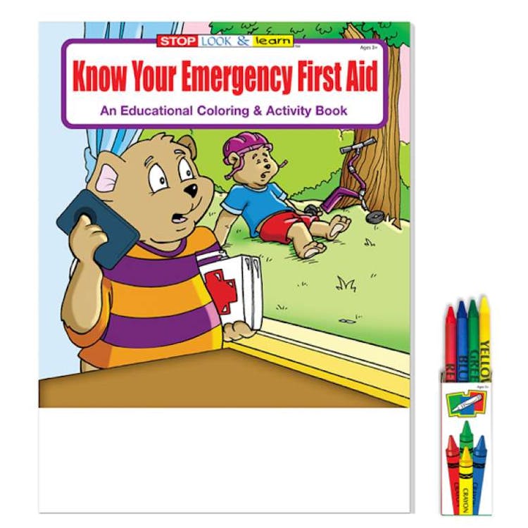 Know Your Emergency First Aid Coloring & Activity Book with Crayons 3