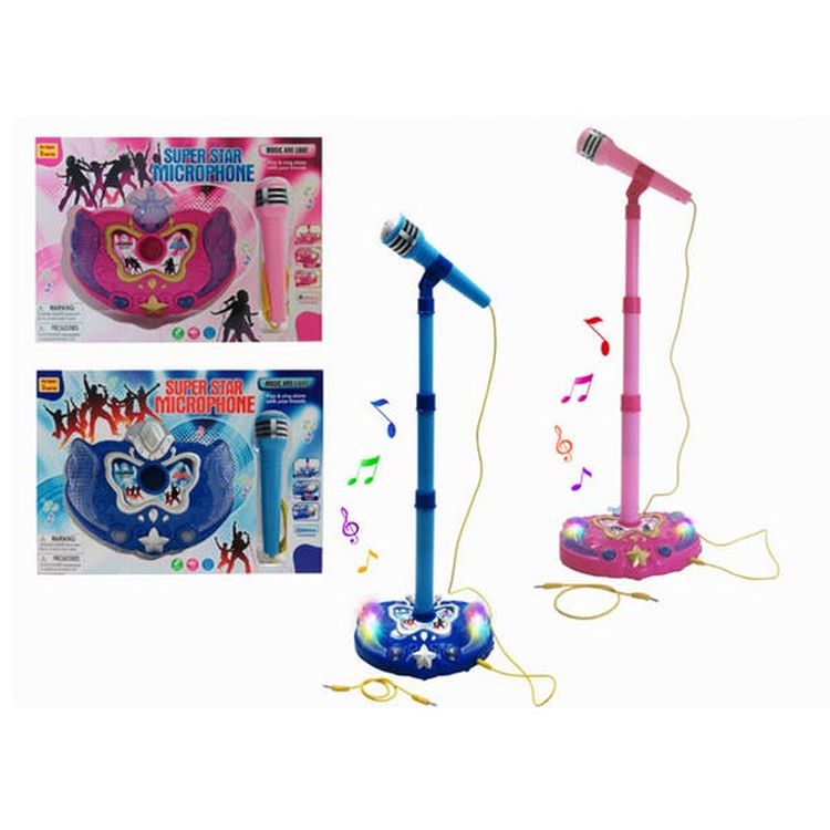 Kids' Musical Microphones with Stand - Pink & Blue 3