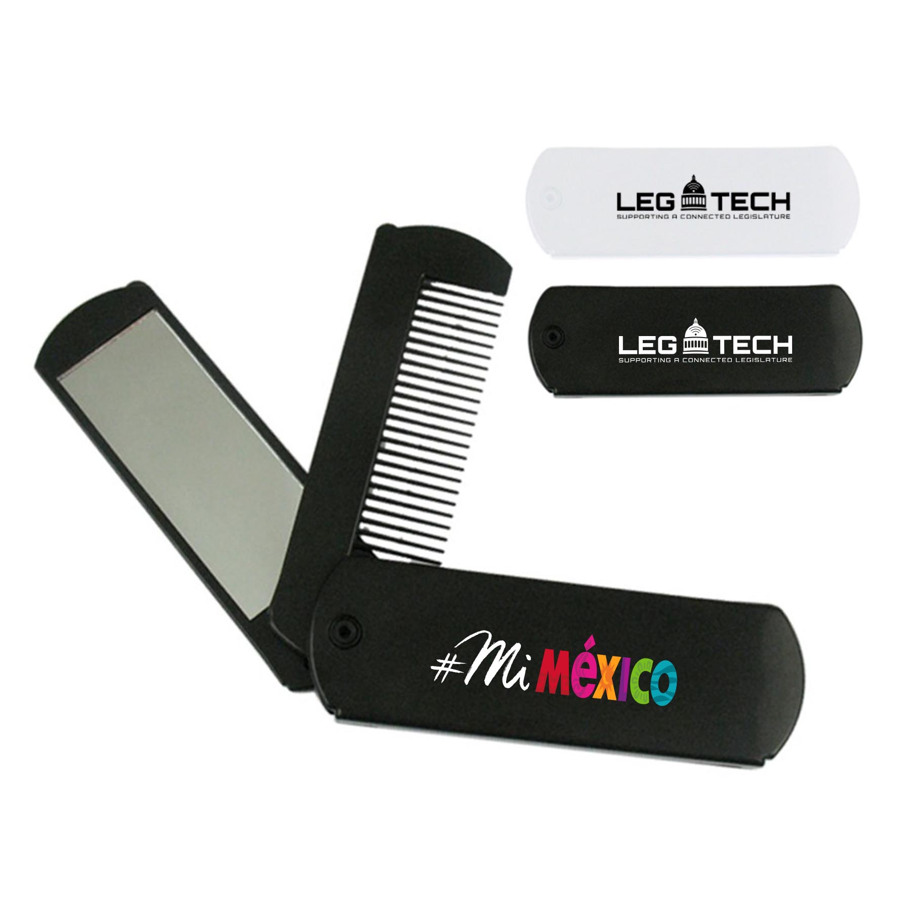 Pocket Swivel Hair Comb with Mirror 9