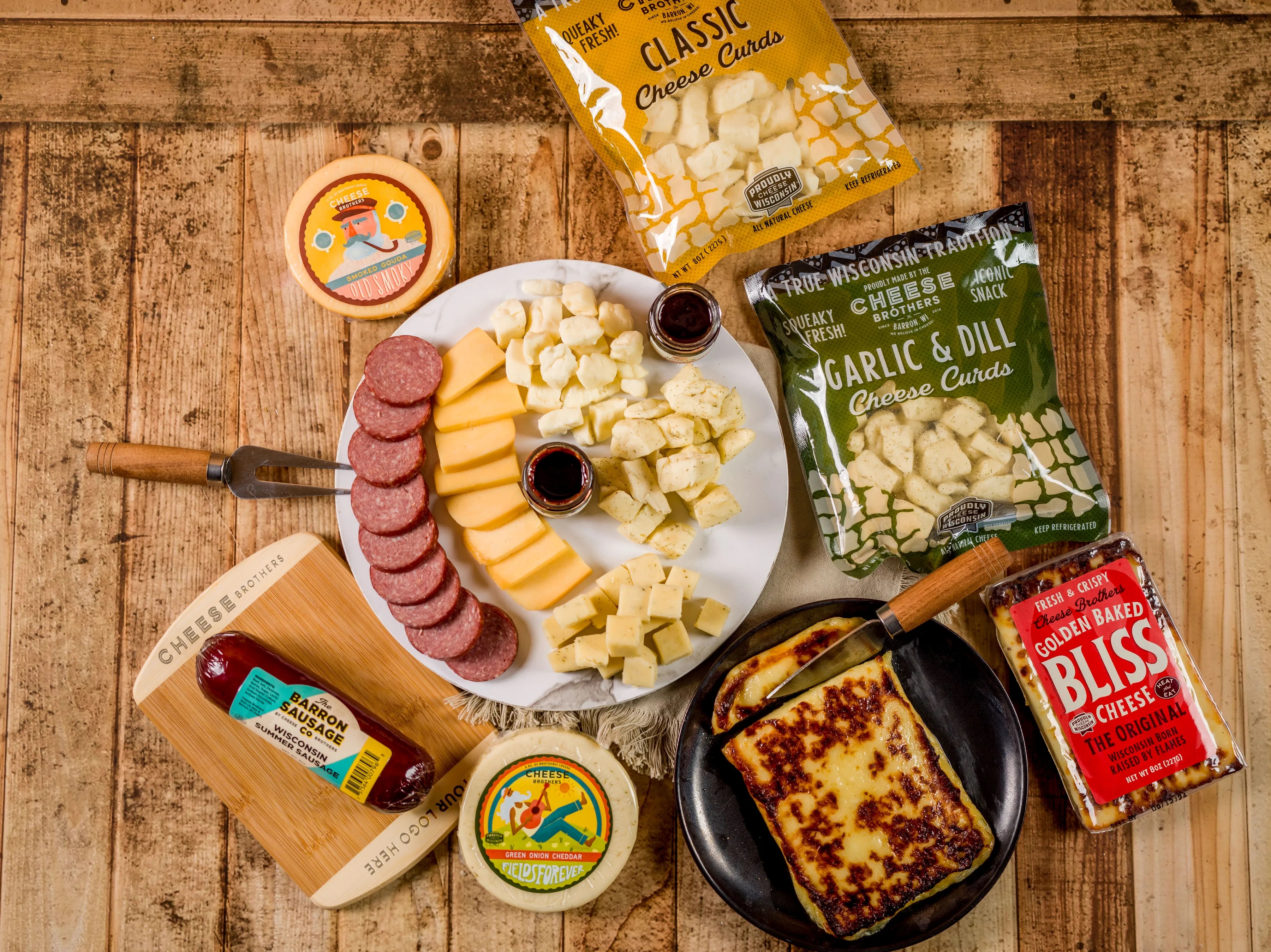 Cheese Bros. Taste of Wisconsin Gift Pack (Cheeses, Board +) 18