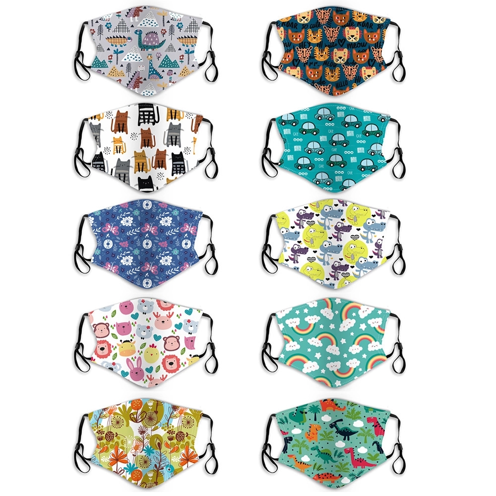 Kids Face Mask w/ Full Color Imprint Cotton Safety Shield